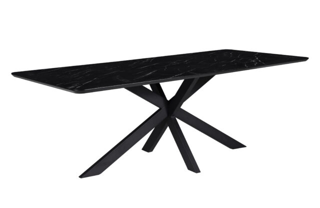 Star Eetkamertafel Rechthoekig 190 X 100 Mdf Hpl Zwart Marmer 25 Mm