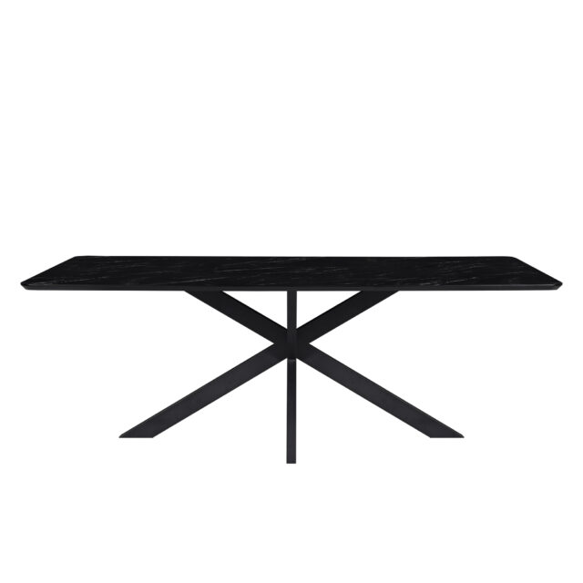 Star Eetkamertafel Rechthoekig 190 X 100 Mdf Hpl Zwart Marmer 25 Mm
