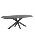 Star eetkamertafel capsulevorm 190 x 100 MDF+HPL zwart marmer 25 mm