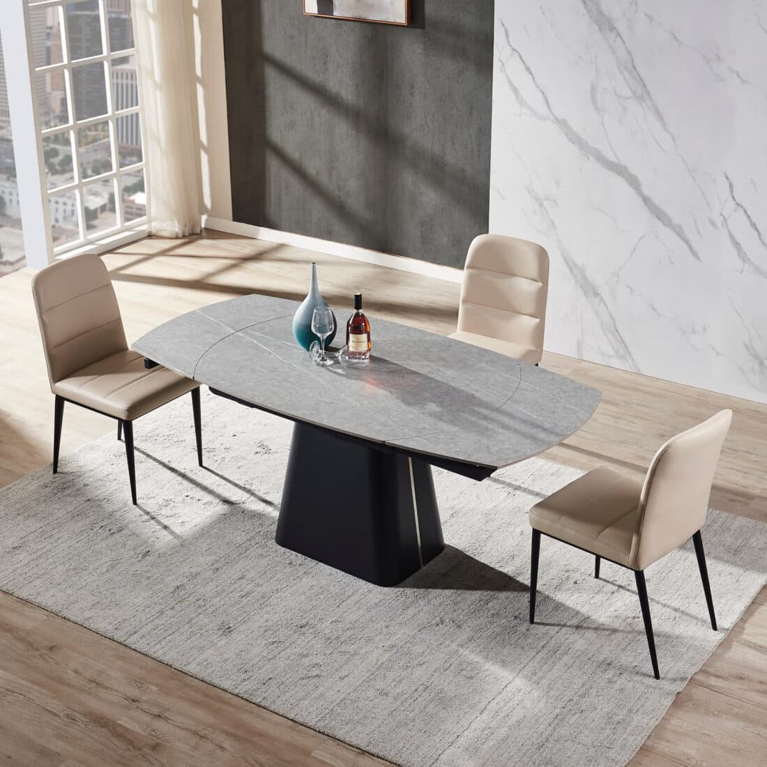 Rick Eettafel Grijs Deckstone 160 240 215 90 Uitschuifbaar