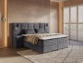 DH Opbergboxspring Cresta XL 160x200 Antraciet incl. 2 nachtkastjes