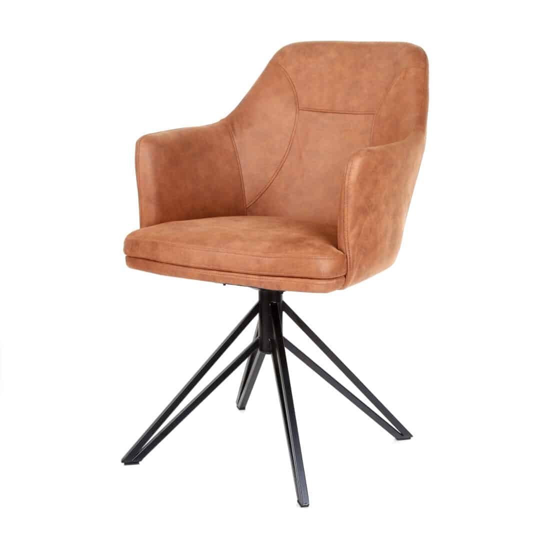 Armstoel Calvin Draaivoet Zwart Stof Soft Cognac Armstoel Calvin Draaivoet Zwart Stof Soft Cognac