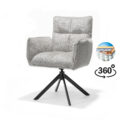 Nova armstoel Stof Cremona #04 Naturel - 360° draaibaar zwart frame A360
