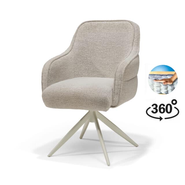 Atlanta Armstoel Stof Alpine 01 Naturel 8211 360 Draaibaar Frame Beige P03