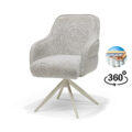 Atlanta armstoel stof Alpine #186 Champagne - 360° draaibaar, onderstel beige P03