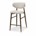Dalton barkruk stof Vibe #06 crème - metalen frame notenkleur