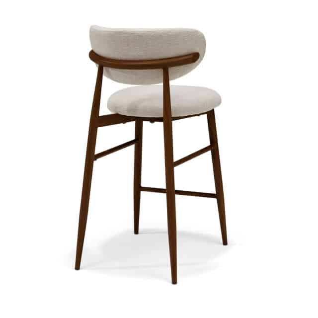 Dalton Barkruk Stof Vibe 06 Crme 8211 Metalen Frame Notenkleur