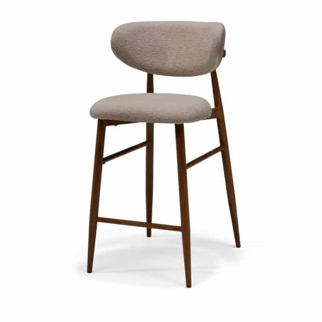 Dalton Barkruk Soft Vibe 21 Taupe 8211 Metalen Frame Notenkleur