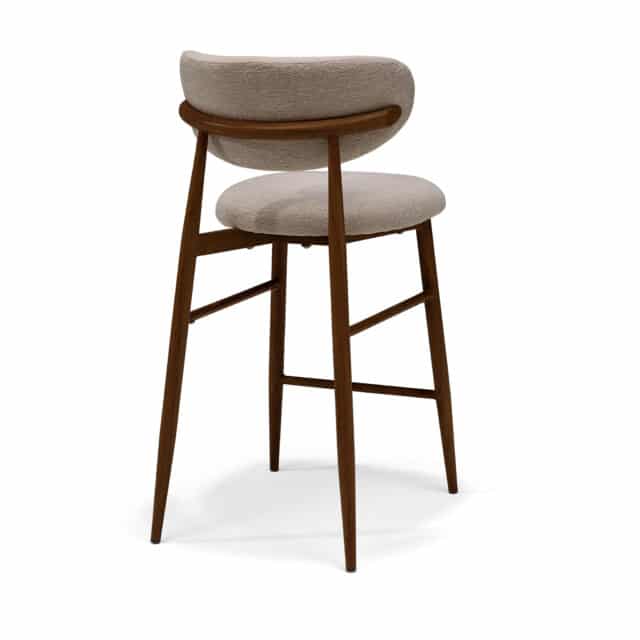 Dalton Barkruk Soft Vibe 21 Taupe 8211 Metalen Frame Notenkleur