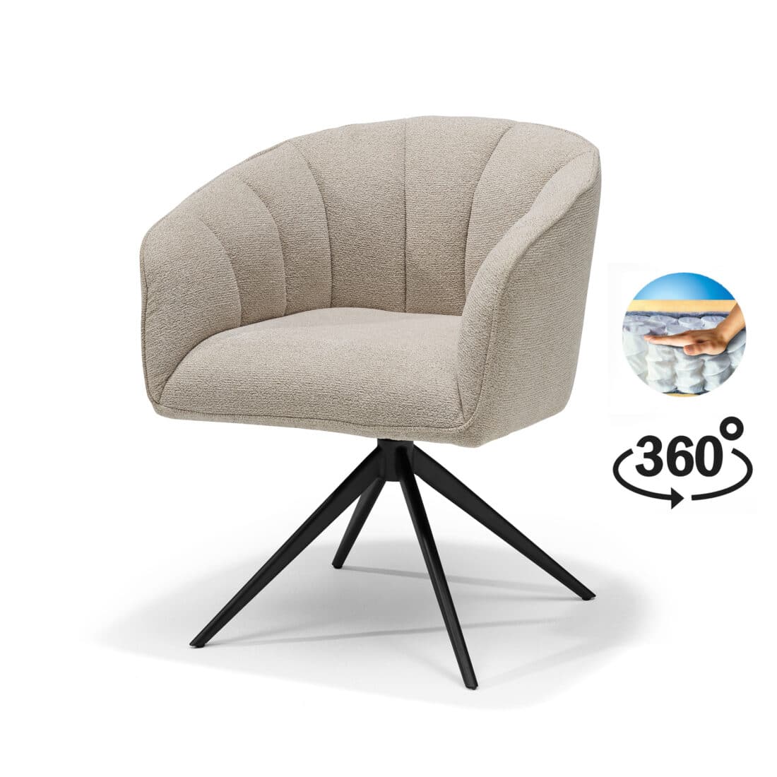 Cocoon Armstoel 8211 Stof Sahara Mushroom 8211 360 Draaibaar Frame Zwart Cocoon Armstoel 8211 Stof Sahara Mushroom 8211 360 Draaibaar Frame Zwart