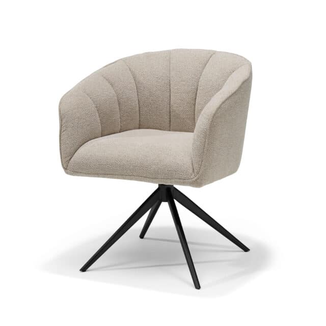 Cocoon Armstoel 8211 Stof Sahara Mushroom 8211 360 Draaibaar Frame Zwart