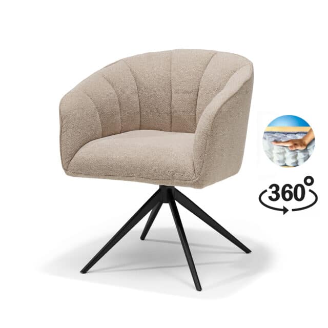 Cocoon Armstoel Stof Sahara Linnen 8211 360 Draaibaar Frame Anodisch Bruin