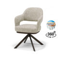 Colorado armstoel stof Bear #16 beige - 360° draaibaar frame Anodic Brown