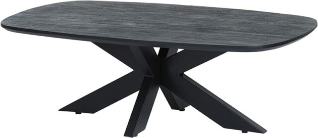 Deense Ovale Salontafel 120 Zwart Acaciahout
