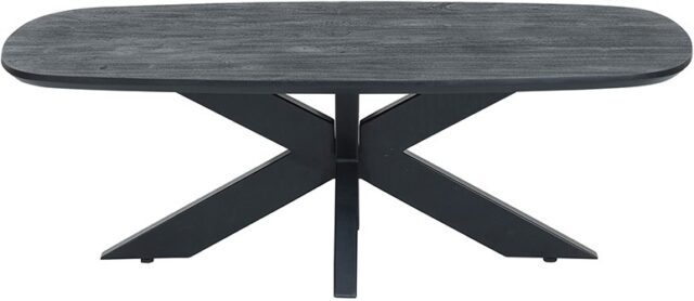 Deense Ovale Salontafel 120 Zwart Acaciahout