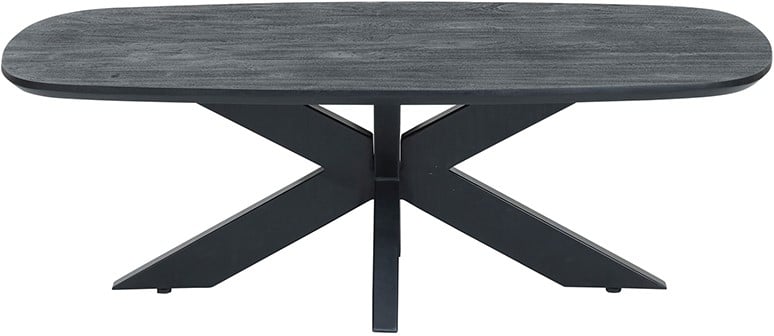 Deense Ovale Salontafel 120 Zwart Acaciahout