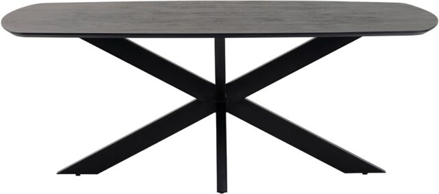 Deense Ovale Eettafel 180 Cm Zwart Acaciahout