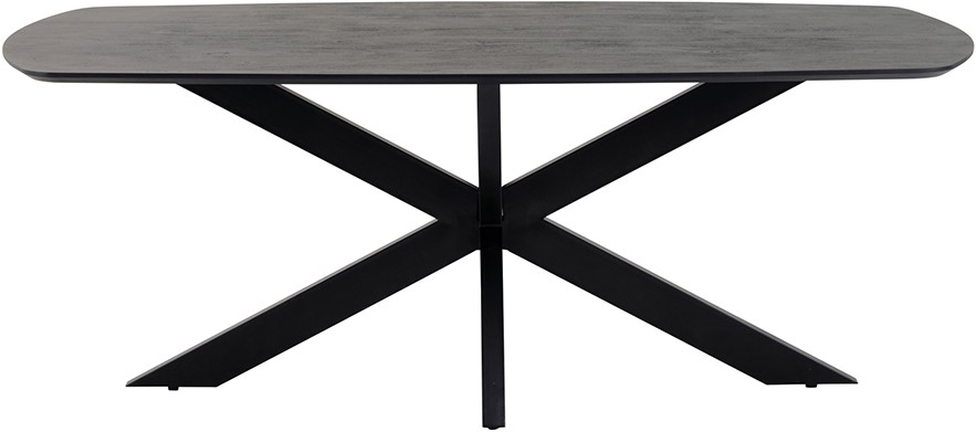 Deense Ovale Eettafel 180 Cm Zwart Acaciahout