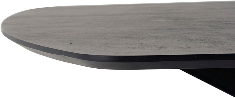 Deense Ovale Eettafel 180 Cm Zwart Acaciahout