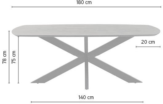 Deense Ovale Eettafel 180 Cm Zwart Acaciahout