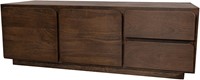 Tv Dressoir 150 Met 2 Deuren En 2 Lades Mango Donkerbruin