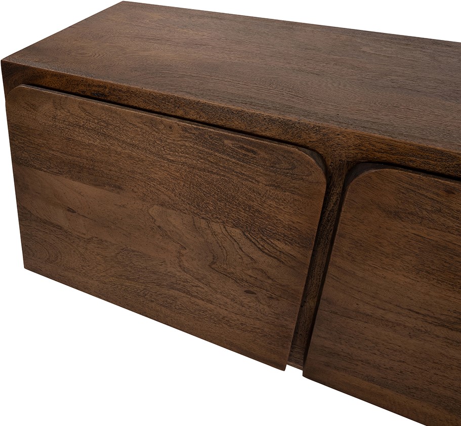 Tv Dressoir 150 Met 2 Deuren En 2 Lades Mango Donkerbruin