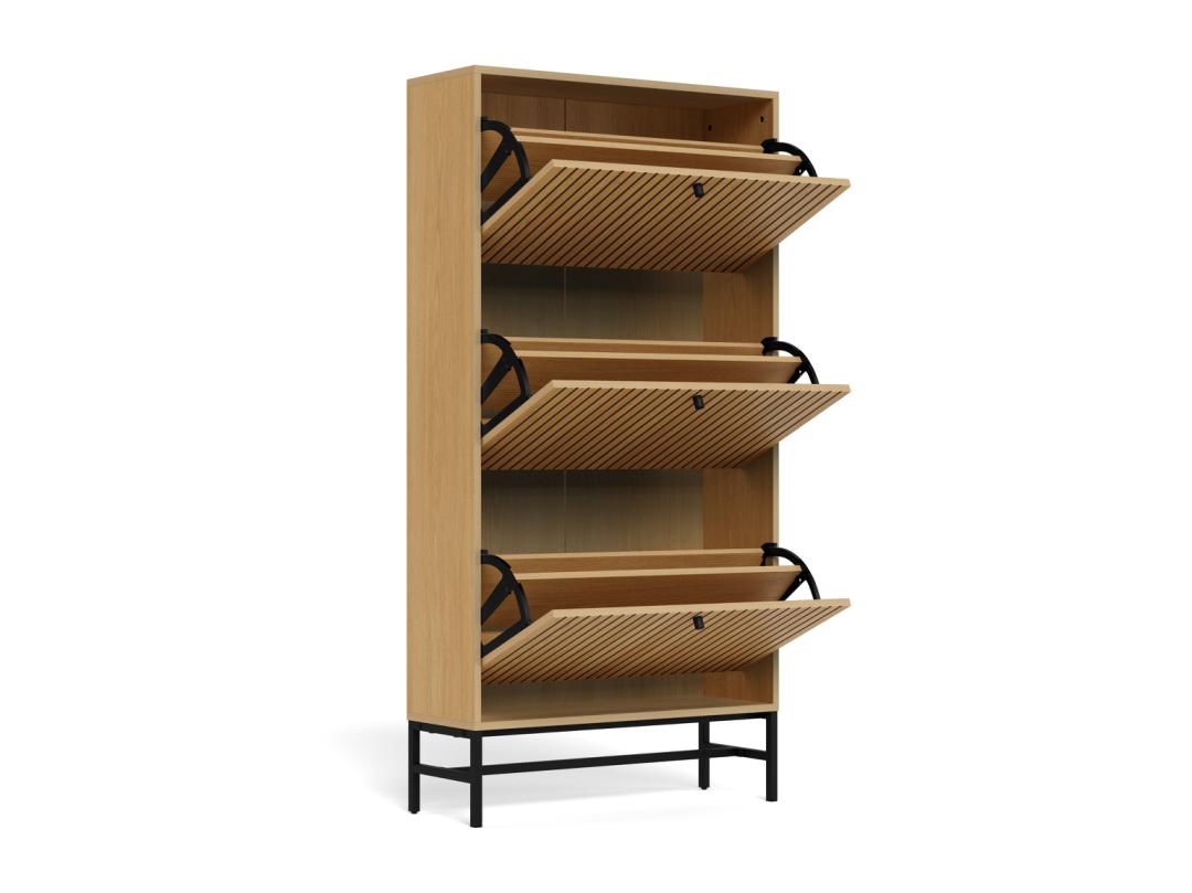 Schoenenkast Albany 8211 Eikenlook 8211 Metaal Schoenenkast Albany 8211 Eikenlook 8211 Metaal