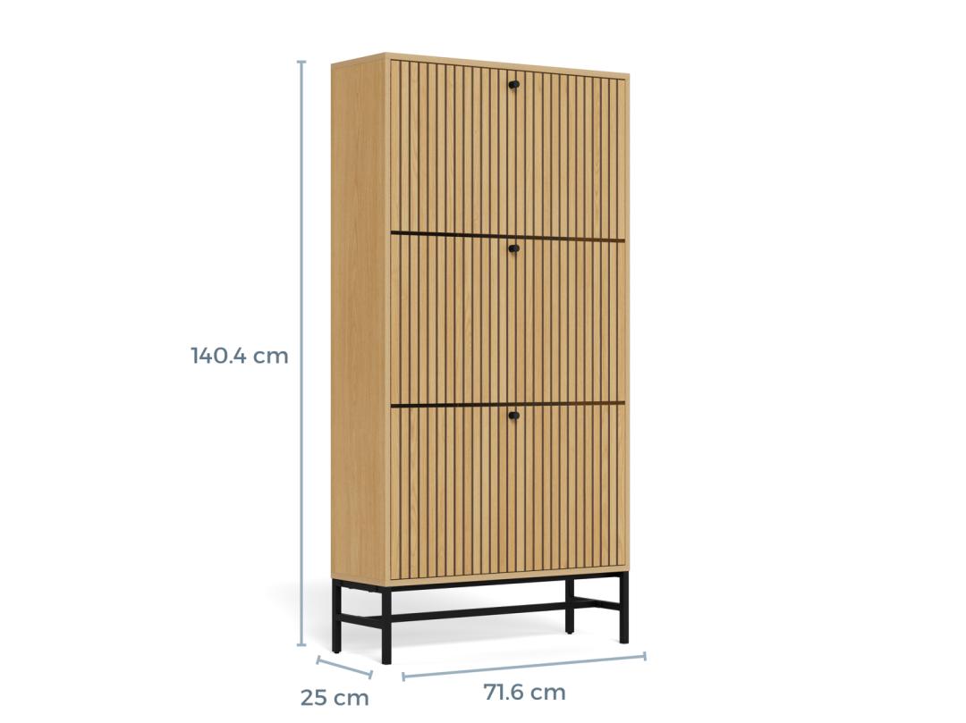 Schoenenkast Albany 8211 Eikenlook 8211 Metaal Schoenenkast Albany 8211 Eikenlook 8211 Metaal
