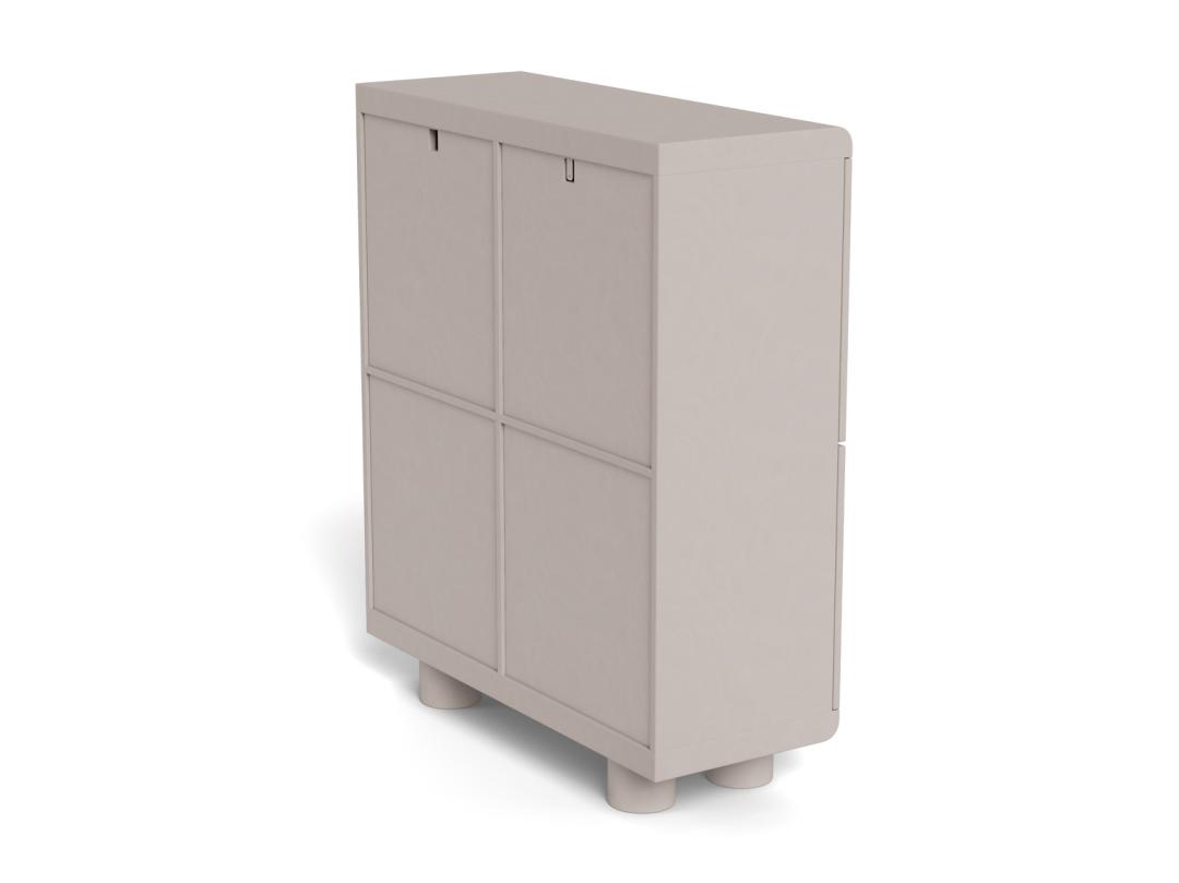 Wandkast Magee 8211 Grijs Mdf Pu Gelakt 8211 Met 4 Deuren 8211 100 Cm
