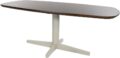 Eetkamertafel 160, deens ovaal, poot beige, mango bruin walnoot