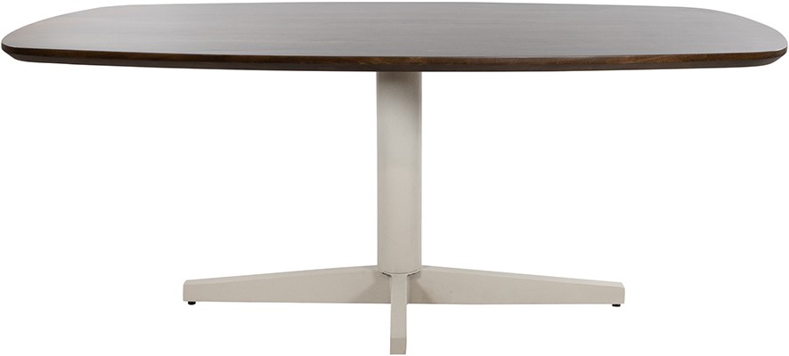 Eetkamertafel 160 Deens Ovaal Poot Beige Mango Bruin Walnoot