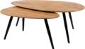 Kassel organische salontafel, set van 2, glad naturel (17 mm)