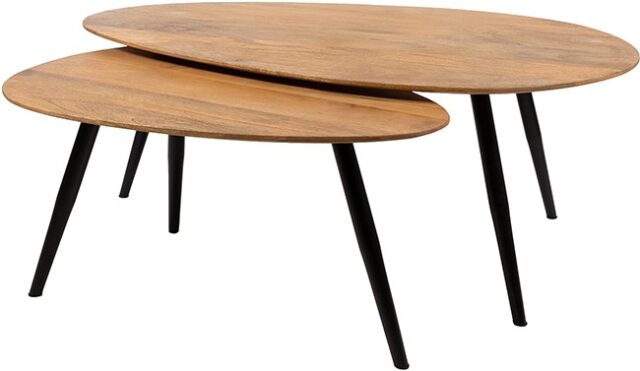 Kassel Organische Salontafel Set Van 2 Glad Naturel 17 Mm