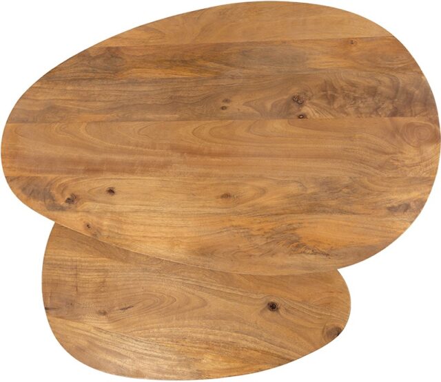 Kassel Organische Salontafel Set Van 2 Glad Naturel 17 Mm