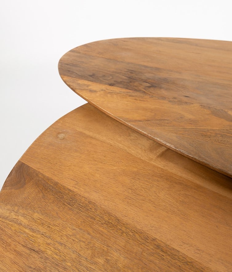 Kassel Organische Salontafel Set Van 2 Glad Naturel 17 Mm Kassel Organische Salontafel Set Van 2 Glad Naturel 17 Mm