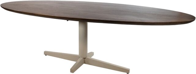 Eetkamertafel 190 Ovaal Poot Beige Mango Bruin Walnoot