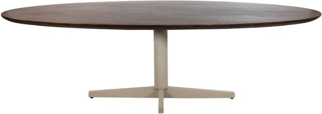 Eetkamertafel 190 Ovaal Poot Beige Mango Bruin Walnoot