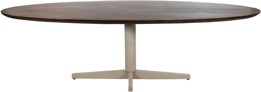 Eetkamertafel 190 Ovaal Poot Beige Mango Bruin Walnoot