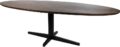 Eetkamertafel 190, ovaal, poot zwart, mango bruin walnoot
