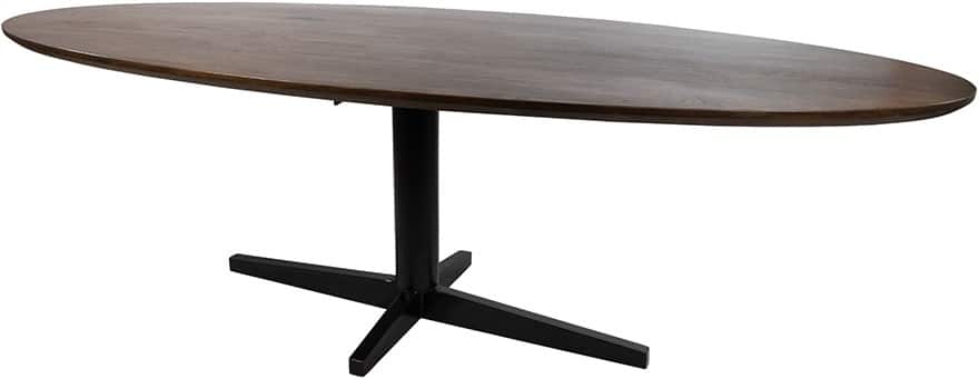 Eetkamertafel 190 Ovaal Poot Zwart Mango Bruin Walnoot Eetkamertafel 190 Ovaal Poot Zwart Mango Bruin Walnoot