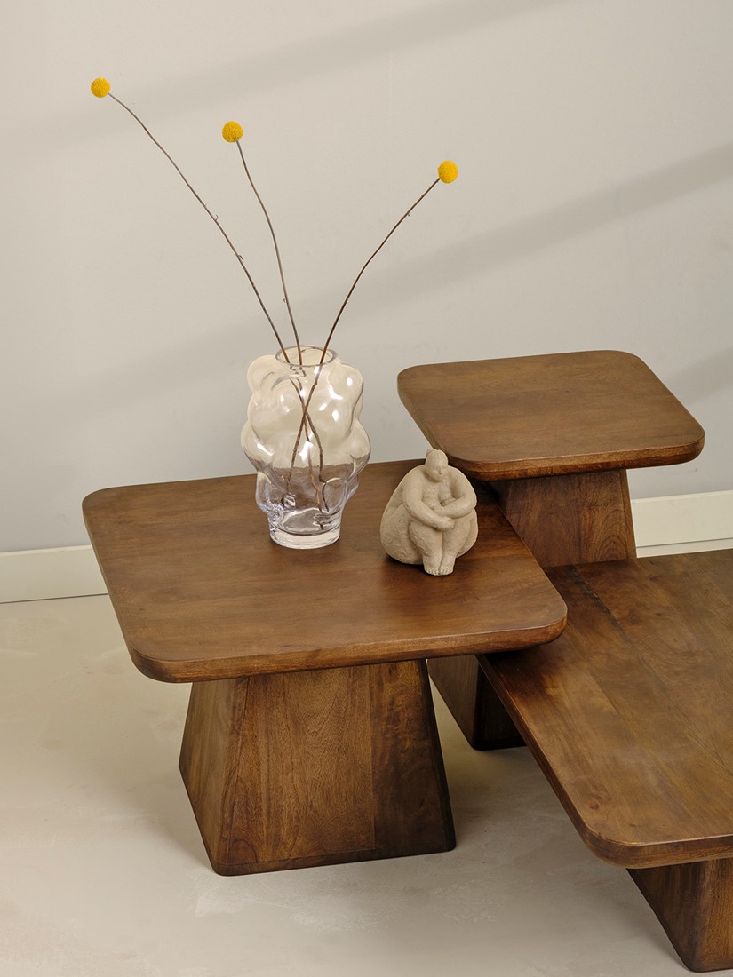 Salontafel 80 Mango Bruin Walnoot Salontafel 80 Mango Bruin Walnoot