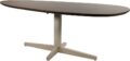 Eetkamertafel 240, organisch, poot beige, mango bruin walnoot