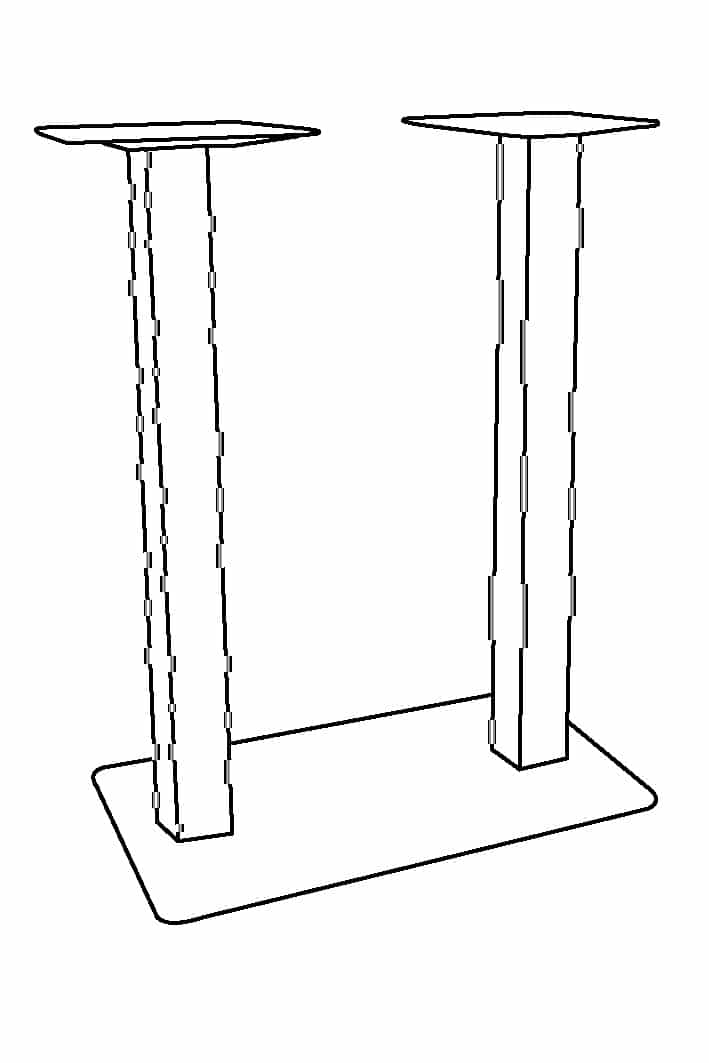 Bartafel Tafelpoot Dubbel 8211 Zwart 8211 Metaal 8211 Hoogte 92 Cm