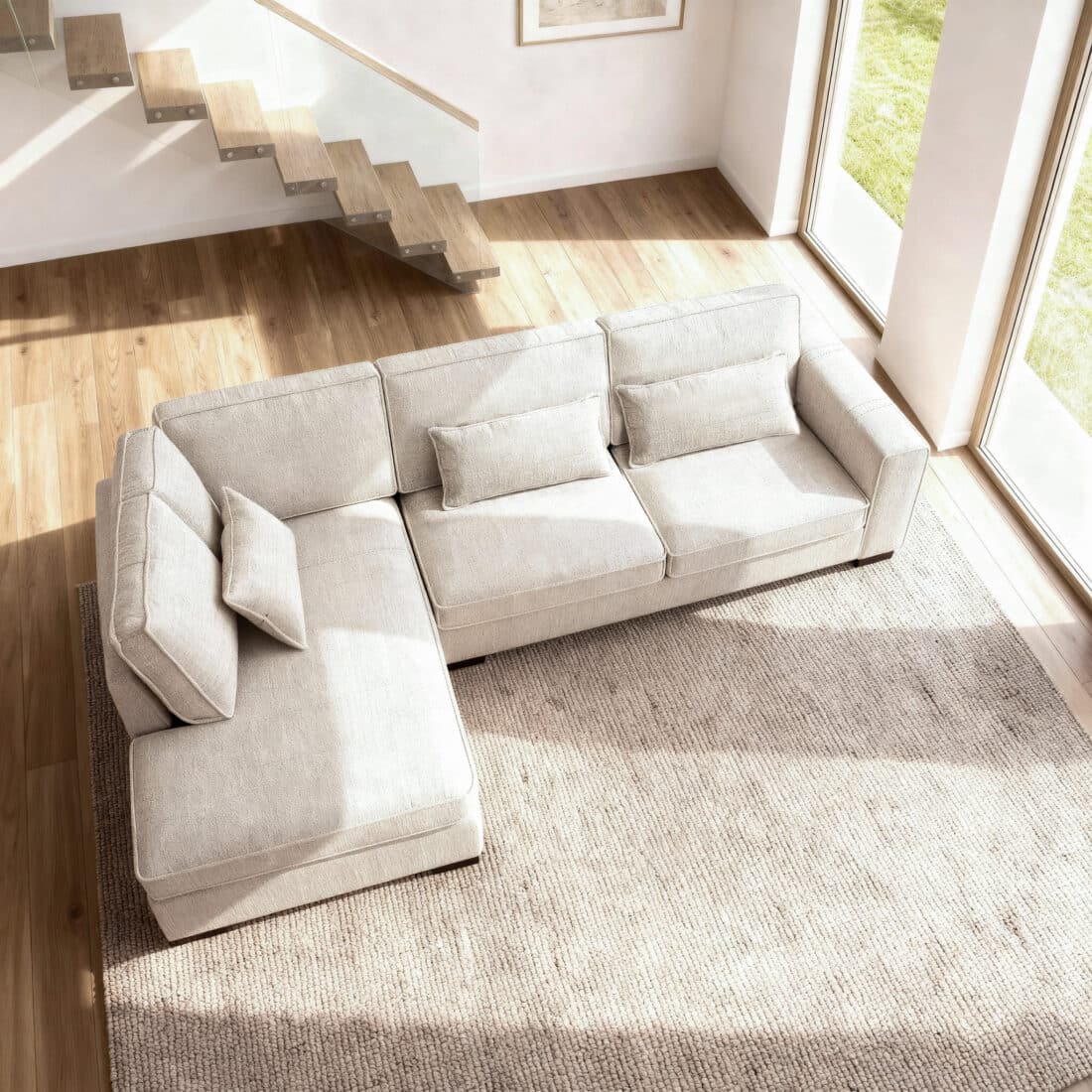 Addison 3 Zits Hoek Links Stof Cremona 2 C460 Beige Addison 3 Zits Hoek Links Stof Cremona 2 C460 Beige
