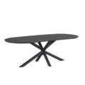 Sirius eettafel in capsulevorm 190 x 100 cm MDF+HPL zwart marmer 25 mm