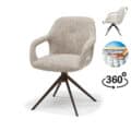 Move armstoel Stof Sahara Linnen - relaxfunctie - frame anodisch bruin