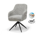 Atlanta armstoel Stof Alpine #149 Staal - 360° draaibaar, zwart frame P03