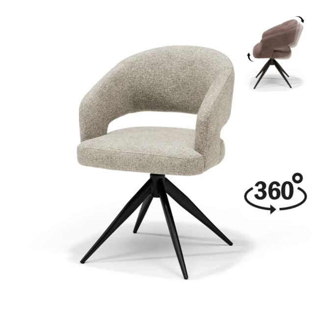 Swingarmstoel Stof Leo Naturel 8211 Relaxfunctie 8211 Zwart Frame