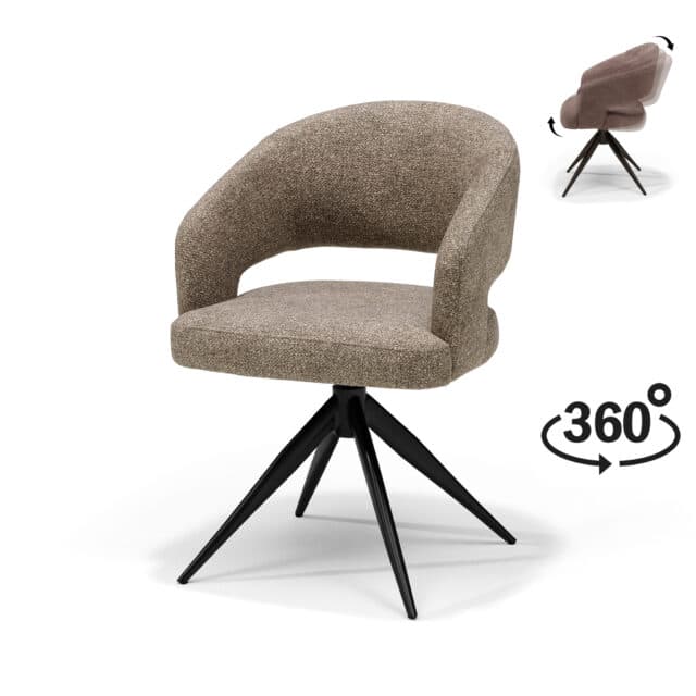 Swing Armstoel Stof Leo Beige 8211 Relaxfunctie 8211 Zwart Frame