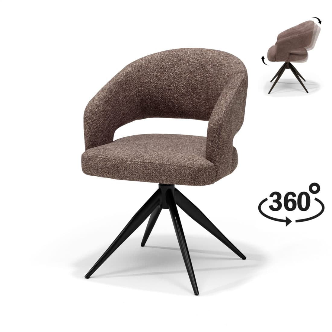 Swing Armstoel Stof Leo Brown 8211 Relaxfunctie 8211 Zwart Frame Swing Armstoel Stof Leo Brown 8211 Relaxfunctie 8211 Zwart Frame